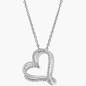 1/4 carat Diamond Heart Necklace 925